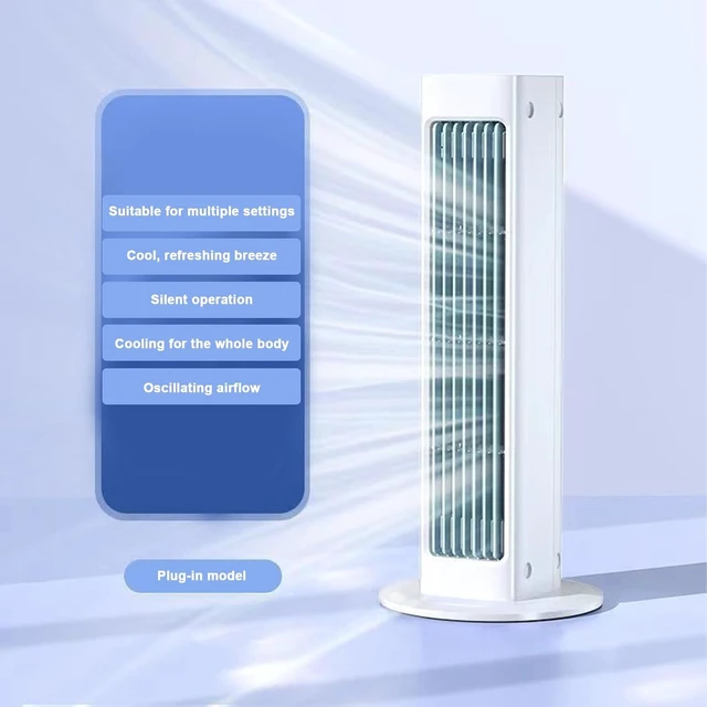 Alt view image 7 of 7 - Portable Cooling Air Fan with 3-Speed, Wall Mount/Tower, Low Noise, USB