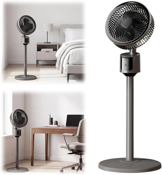 Alt view image 2 of 7 - Portable Air Circulator Fan Flat Design USB Electric Fan Floor(Grey) (Grey)