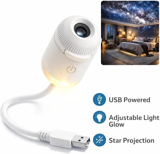 Alt view image 5 of 7 - Star Projector, Adjustable Brightness, USB Powered, Touch Control