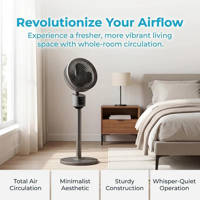 Alt view image 7 of 7 - Portable Air Circulator Fan Flat Design USB Electric Fan Floor(Grey) (Grey)