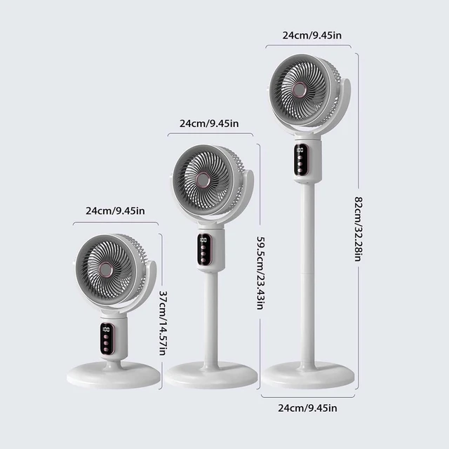 Alt view image 4 of 7 - USB Rechargeable Floor Fan Quiet Brushless Motor Air CirculatorWhite