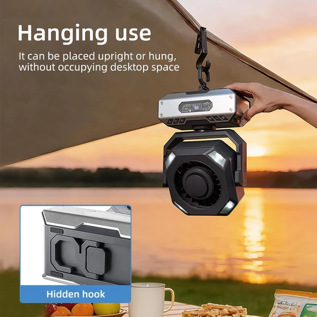 Alt view image 4 of 7 - Practical USB Desk Fan with 1-9 Hours, Red Warning Light