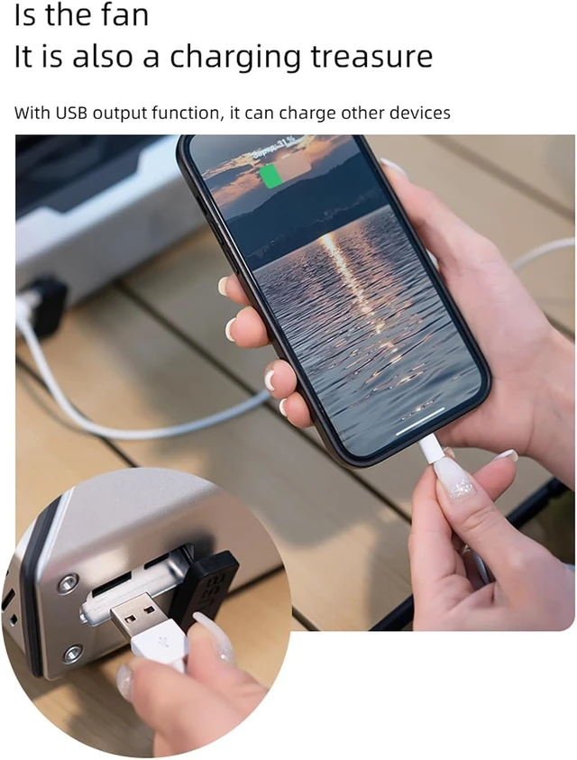 Alt view image 5 of 7 - Practical USB Desk Fan with 1-9 Hours, Red Warning Light