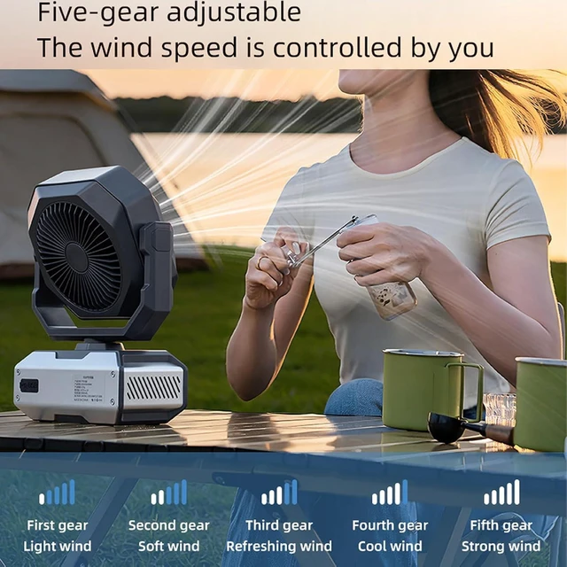 Alt view image 7 of 7 - Practical USB Desk Fan with 1-9 Hours, Red Warning Light