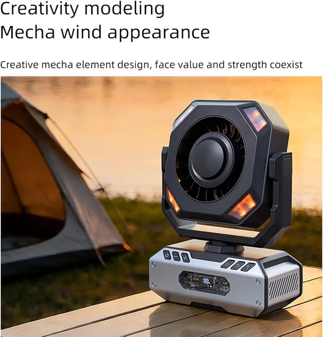 Alt view image 6 of 7 - Practical USB Desk Fan with 1-9 Hours, Red Warning Light