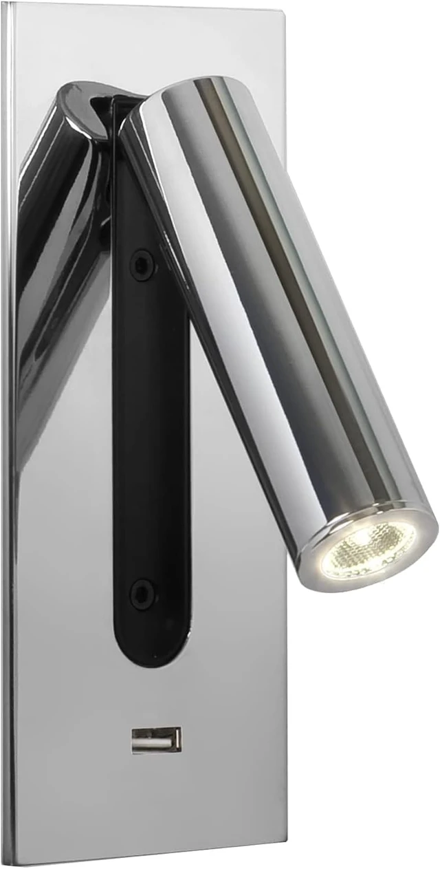 Alt view image 4 of 7 - LED Bedside wall lamp with USB Interface, rotatable lamp Head, Bronze Color