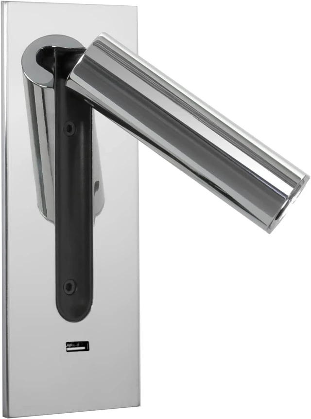 Alt view image 5 of 7 - LED Bedside wall lamp with USB Interface, rotatable lamp Head, Bronze Color
