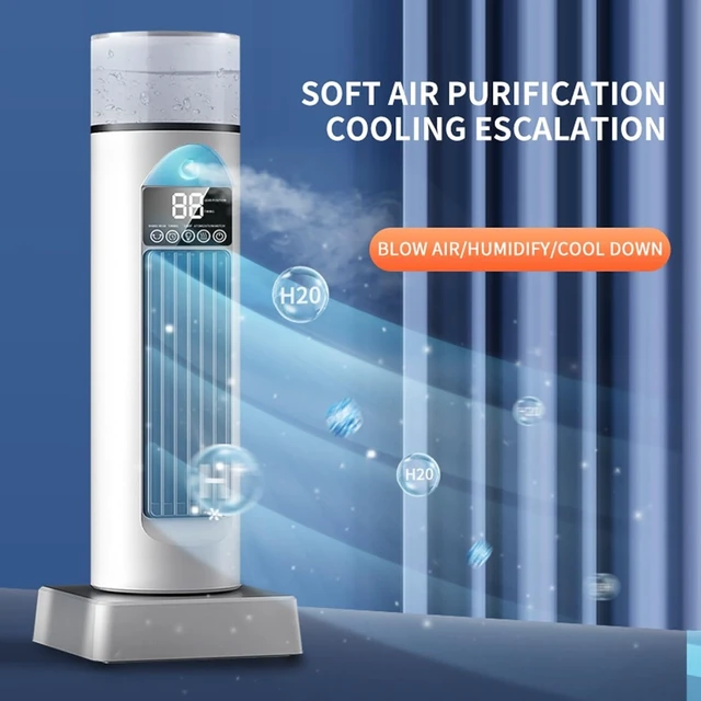 Alt view image 2 of 7 - Tower Air Cooler USB Desktop Evaporative Fan With 100ml Water Tank Mist Function Portable Personal Device For Home Silent (A, One Size)