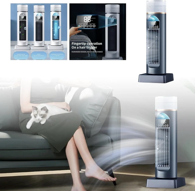 Alt view image 3 of 7 - Tower Air Cooler USB Desktop Evaporative Fan With 100ml Water Tank Mist Function Portable Personal Device For Home Silent (A, One Size)