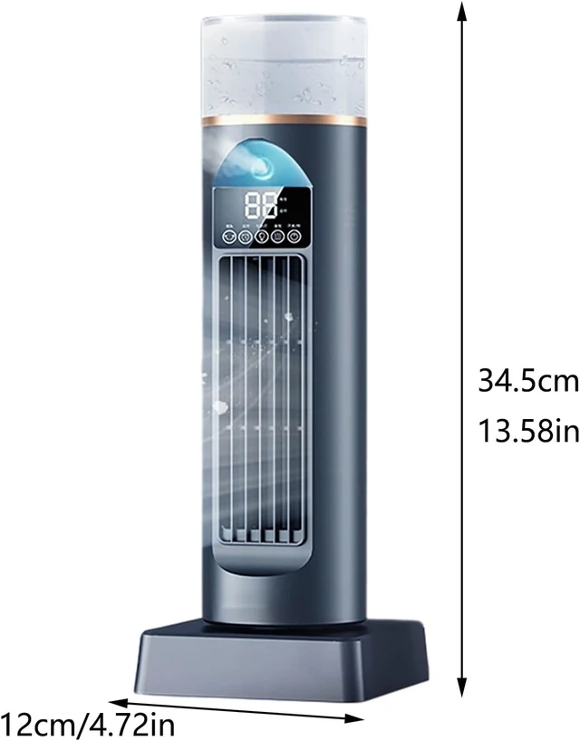 Alt view image 6 of 7 - Tower Air Cooler USB Desktop Evaporative Fan With 100ml Water Tank Mist Function Portable Personal Device For Home Silent (A, One Size)