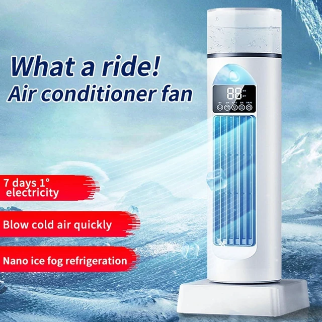 Alt view image 7 of 7 - Tower Air Cooler USB Desktop Evaporative Fan With 100ml Water Tank Mist Function Portable Personal Device For Home Silent (A, One Size)