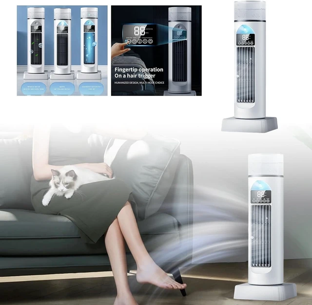 Alt view image 3 of 7 - Tower Air Cooler USB Desktop Evaporative Fan With 100ml Water Tank Mist Function Portable Personal Device For Home Silent (B, One Size)