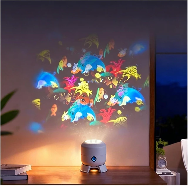 Alt view image 2 of 5 - USB Rechargeable 360° Rotating Ocean Projector LED Night Light for Bedroom