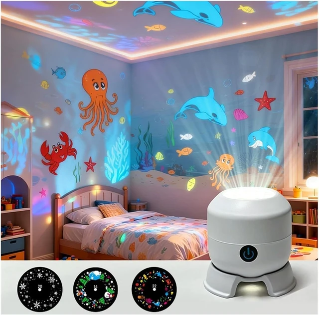 Alt view image 3 of 5 - USB Rechargeable 360° Rotating Ocean Projector LED Night Light for Bedroom