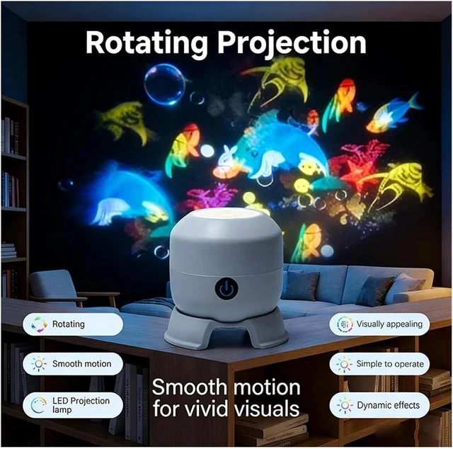 Alt view image 5 of 5 - USB Rechargeable 360° Rotating Ocean Projector LED Night Light for Bedroom