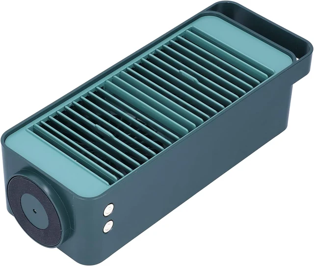 Alt view image 6 of 7 - Double Fan Blades Rotating Fan, USB Rechargeable Desktop Circulating with 4800mAh Battery, Quiet 3-Speed for Home Office Dormitory (Green)