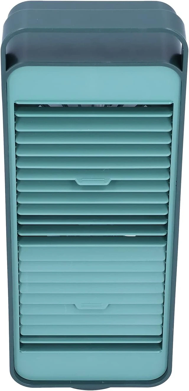 Alt view image 2 of 7 - Double Fan Blades Rotating Fan, USB Rechargeable Desktop Circulating with 4800mAh Battery, Quiet 3-Speed for Home Office Dormitory (Green)
