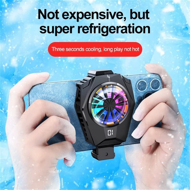 Alt view image 4 of 5 - Phone Radiator Smart Cooling Accessories Portable Quiet Fan With Lights Suitable For 4-6.5 Inch Mobile