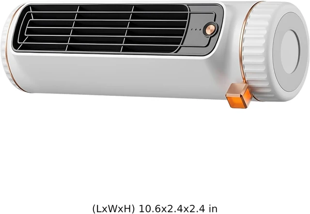 Alt view image 3 of 5 - Portable Fan, Personal Tower Fan with Vortex Cross Flow Tech for Quiet Cooling, 3 Speed Rechargeable Desk Fan with 360° Rotation and Safety Grille for Bedroom, Office, Small Desktop Spaces