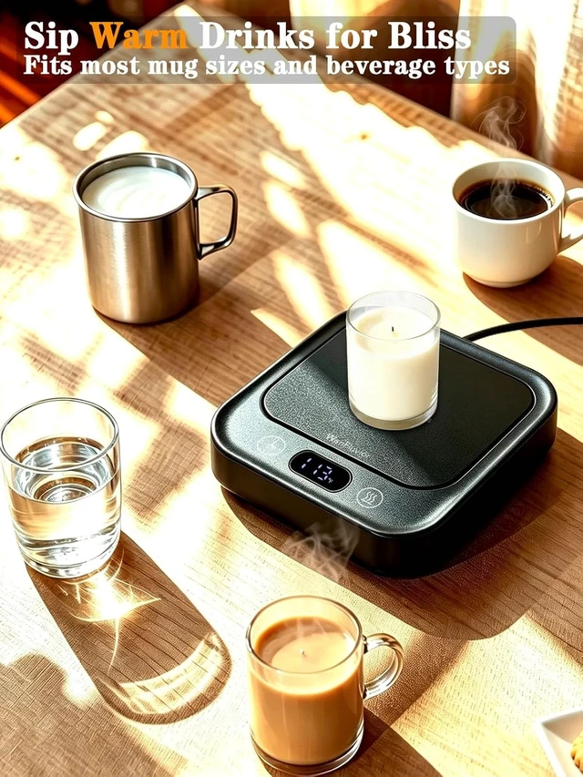 Alt view image 5 of 7 - Coffee Mug Warmer for Desk, USB-Powered Cup Warmer, Smart Candle Warmer