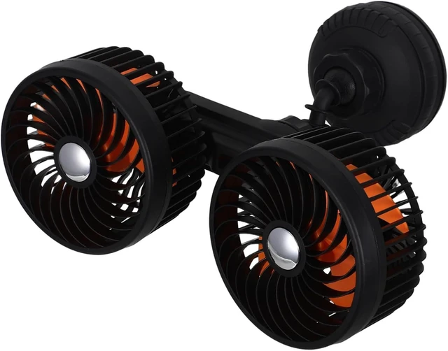 Main image of Dual Head Suction Cup Car Cooling Fan 4000mah Black Abs