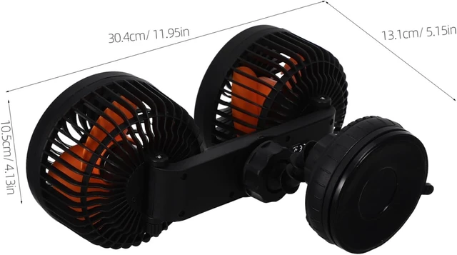 Alt view image 2 of 7 - Dual Head Suction Cup Car Cooling Fan 4000mah Black Abs