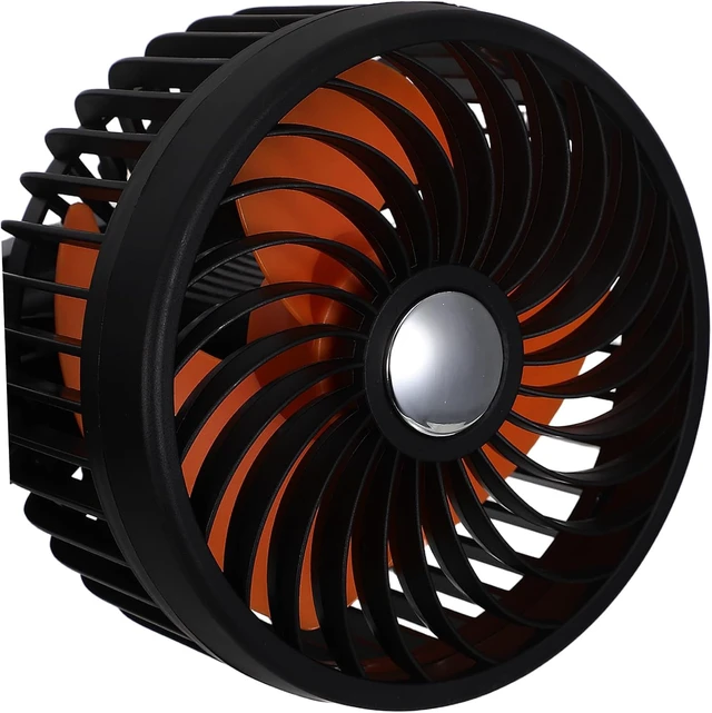 Alt view image 3 of 7 - Dual Head Suction Cup Car Cooling Fan 4000mah Black Abs