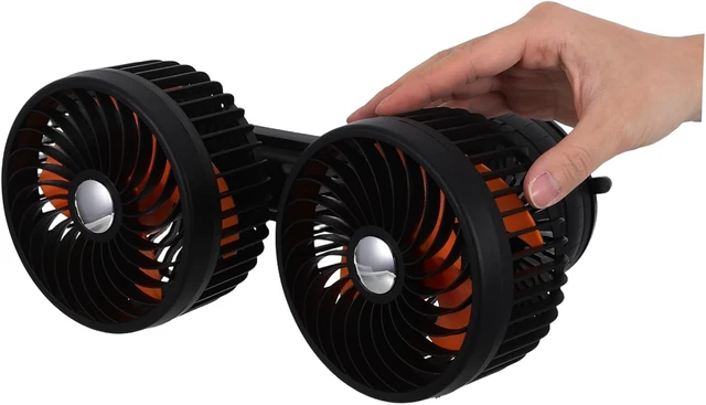 Alt view image 4 of 7 - Dual Head Suction Cup Car Cooling Fan 4000mah Black Abs