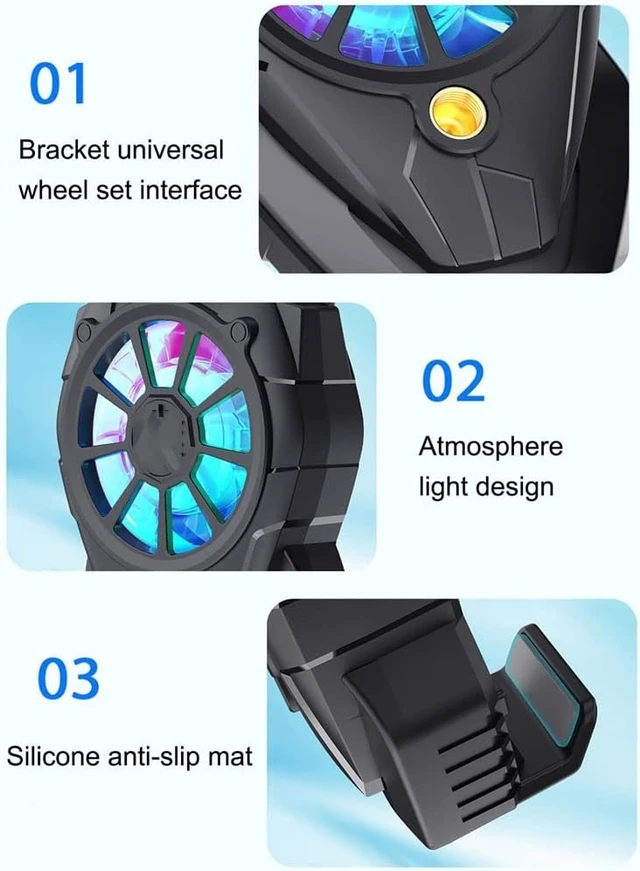 Alt view image 3 of 5 - Mobile Phone Radiator Cooling Fan Back Clip For Game RadiatorPortable(D)
