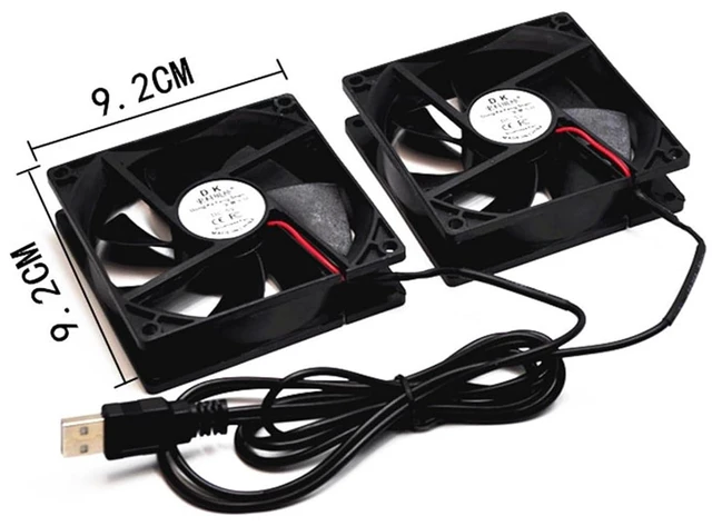 Alt view image 3 of 5 - 5V USB power bank charging head supply 8/9/12/14CM cooling fan(92*92*25MM)