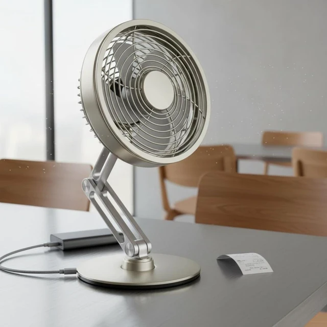 Alt view image 2 of 6 - Usb Rechargeable Fan Desk Fan Table Fan Portable Fan Quiet Performance Foldable Stand Tilting Head suitable for workplace cubicles home libraries, Silver, 5 Inch