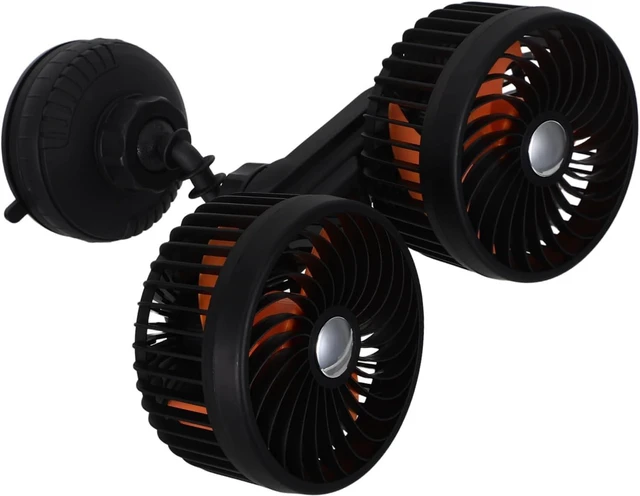 Main image of Veemoon Double Head Car Ventilation Fan 4000mah Rechargeable USB Powered