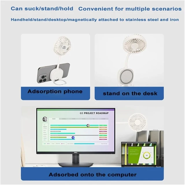 Alt view image 5 of 7 - Magnetic Fan For Handheld & Desk