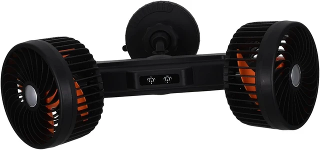 Main image of ULTECHNOVO Dual-head Car Ventilation Fan 4000mah Rechargeable Black Abs