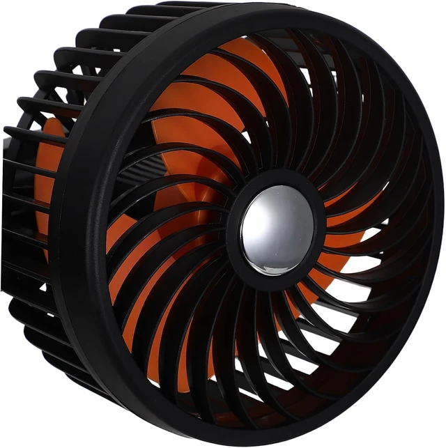 Alt view image 3 of 7 - ULTECHNOVO Dual-head Car Ventilation Fan 4000mah Rechargeable Black Abs