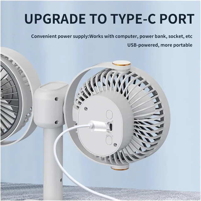 Alt view image 4 of 7 - Dual-Head Fan for Desk & Wall