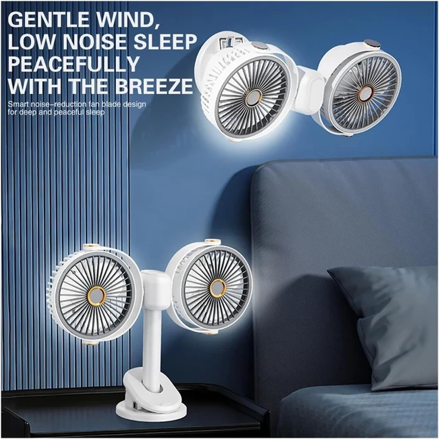 Alt view image 5 of 7 - Dual-Head Fan for Desk & Wall