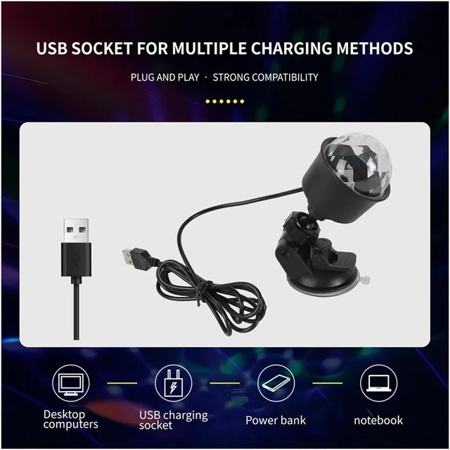 Alt view image 5 of 7 - Rotatable Multicolor Projector Light, USBPowered Night Light