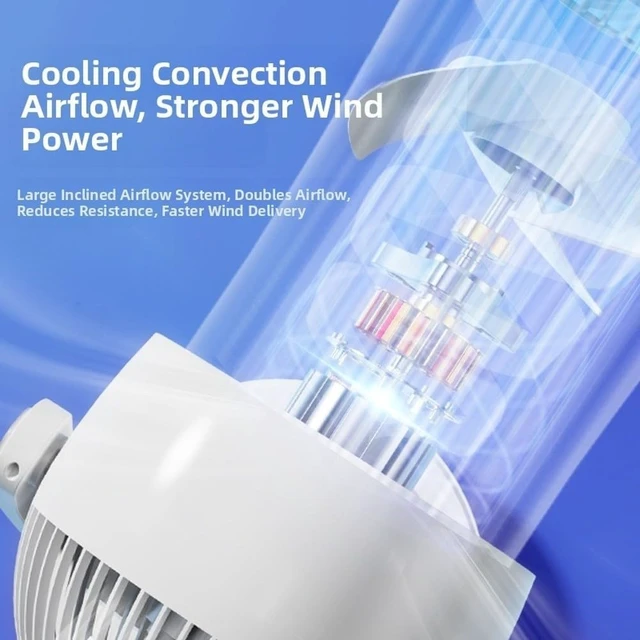 Alt view image 3 of 6 - USB Rechargeable Desk Fan(Gray)