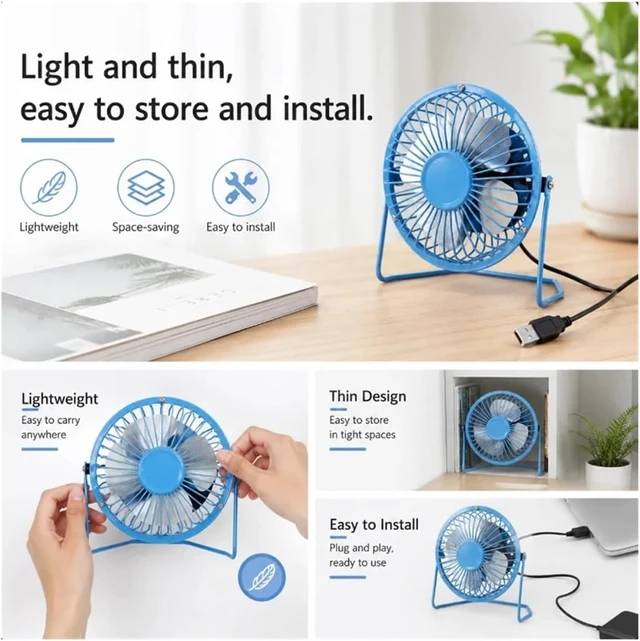 Alt view image 3 of 6 - Mini USB Fan For Office Home & Travel