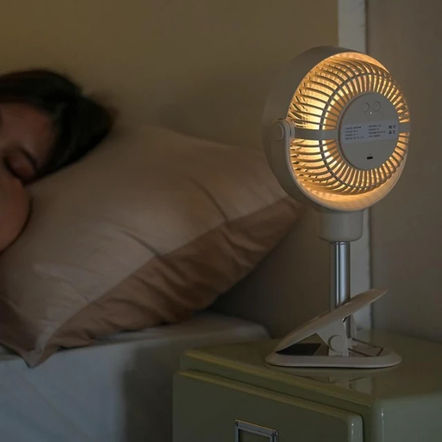 Alt view image 5 of 7 - Marhynchus Clip On Fan 4000mAh 4 Speeds Auto Oscillating Telescopic USB Rechargeable