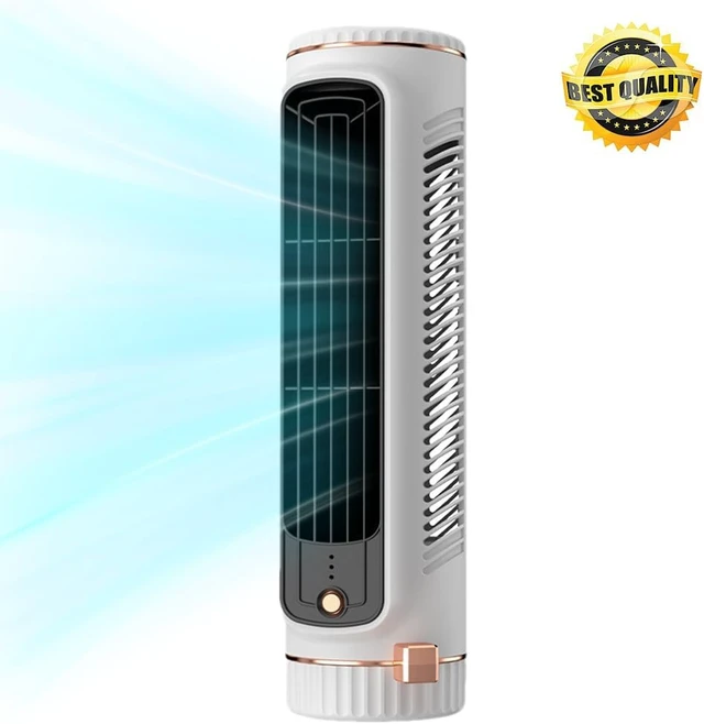 Alt view image 2 of 7 - USB Rechargeable Bladeless Desk Cooling Fan 3 Speeds AdjustablePortable Air
