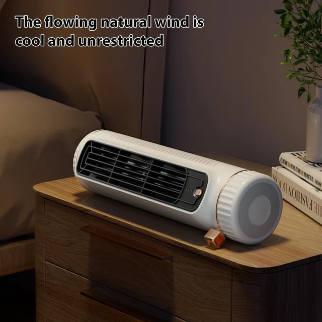 Alt view image 3 of 7 - USB Rechargeable Bladeless Desk Cooling Fan 3 Speeds AdjustablePortable Air