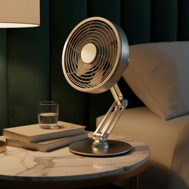 Alt view image 5 of 6 - Usb Rechargeable Fan Desk Fan Table Fan Portable Fan Quiet Performance Foldable Stand Tilting Head suitable for workplace cubicles home libraries, Silver, 5 Inch