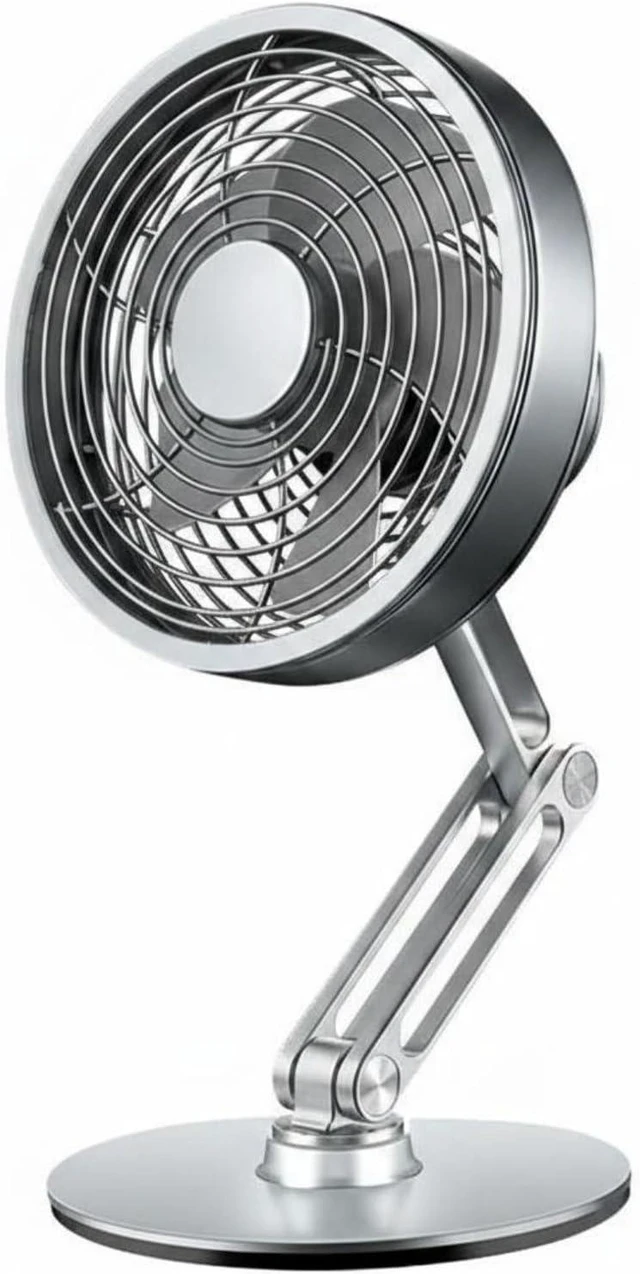Main image of Usb Rechargeable Fan Desk Fan Table Fan Portable Fan Quiet Performance Foldable Stand Tilting Head suitable for workplace cubicles home libraries, Silver, 5 Inch