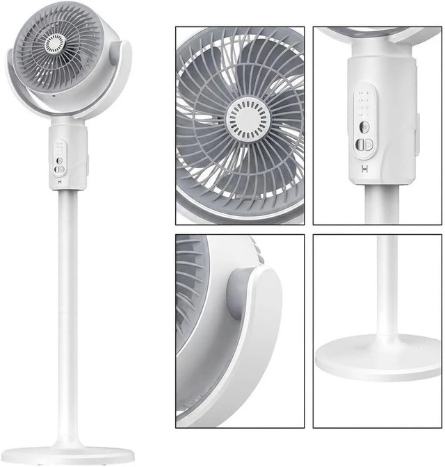 Alt view image 3 of 5 - USB Air Circulator Fan with Auto Oscillation, Portable Floor or Desktop Fan for Home Dorm Office, Quiet Operation Compact Design (Plug-in Model)