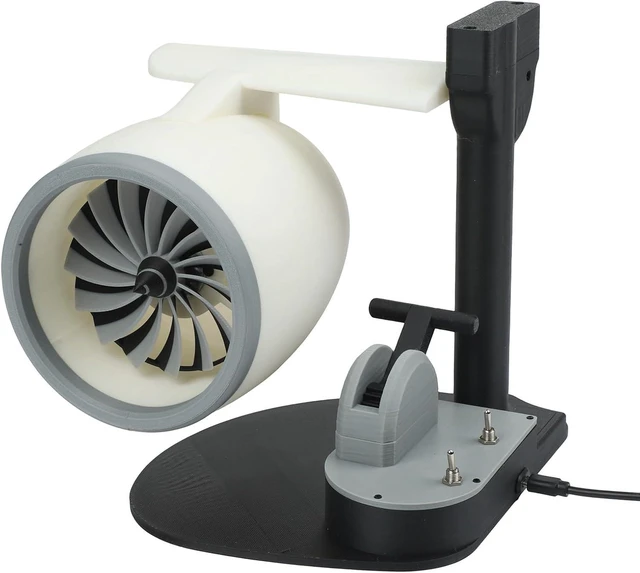 Main image of USB Desktop Fan with Humidifier and LED Light, Creative Aircraft Engine Design, Adjustable Airflow via Push Rod Tail Flame Effect for Home Office Decor(Red)