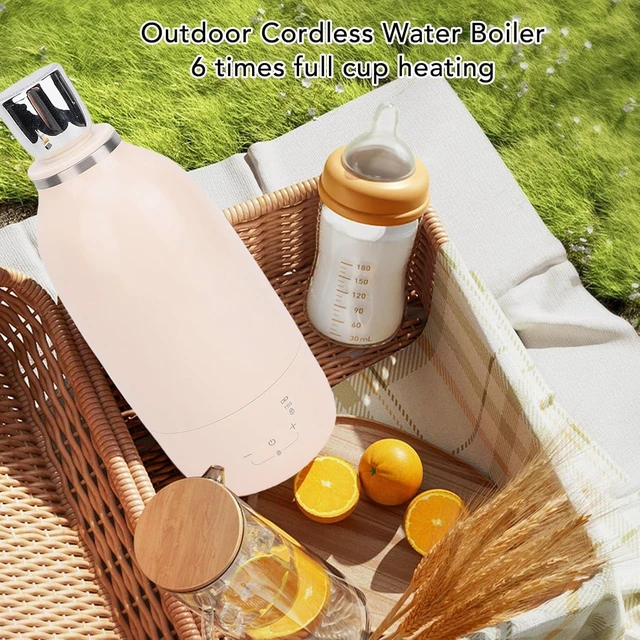 Alt view image 6 of 7 - 500ml Portable Milk Warmer, Cordless Stainless Steel Water Boiler with 18000mAh Battery for Travel Car Outdoor