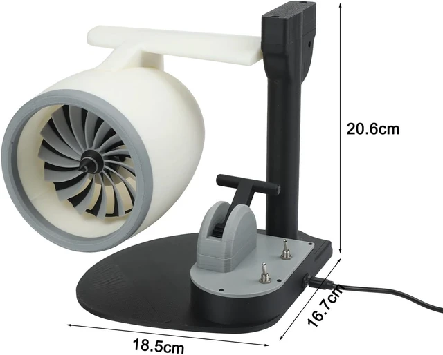 Alt view image 5 of 7 - USB Desktop Fan with Humidifier and LED Light, Creative Aircraft Engine Design, Adjustable Airflow via Push Rod Tail Flame Effect for Home Office Decor(Red)