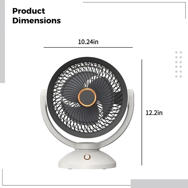 Alt view image 4 of 5 - Desktop Air Circulator Fan, for Home and Dorm, USB Rechargeable, Adjustable Stand, 90° Oscillating Design, Night Light Function, 8 Hour Timer, Quiet Operation, Compact and Portable